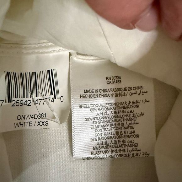 BCBGMaxAzria White Tuxedo Vest with Crystal Studs – XXS – NWT - Picture 6 of 6